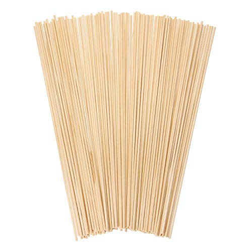 Shapenty Unfinished Natural Wooden Dowel Rods Wood Sticks for Centerpiece Making Wedding Party Decoration Painting DIY Craft Project Photo Props Cake Toppers, 100PCS (1/8 x 12 Inch)