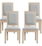 Furniliving French Country Dining Chairs Set of 4, Upholstered Dining Room Chairs with Back Farmh...