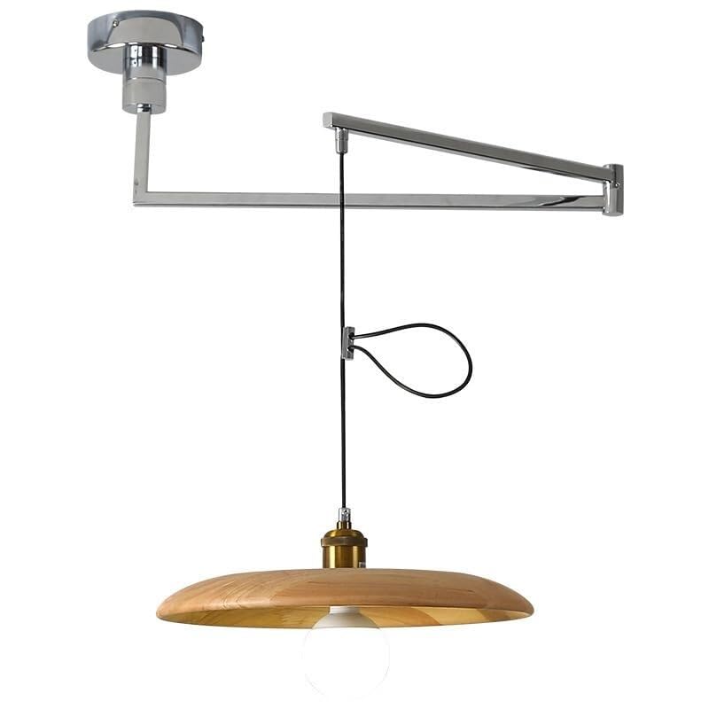 COSRUB Lampada a Sospensione Moderna con Braccio Orientabile, Lampadario Sospeso in Legno da Lettura Lampadario Regolabile per Camera Sala Studio(35cm/13.78in)