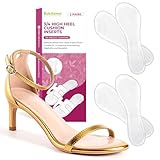 Plantillas Gel Mujer，2 Piezas Bukihome Plantilla Antideslizante Transparente, Sandalias o Tacón Abierto, Comodidad Duradera,Tamaño Grande