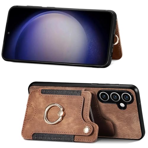 Coque antichoc Samsung Galaxy S23 FE étui rabattable 2 en 1 en cuir PU