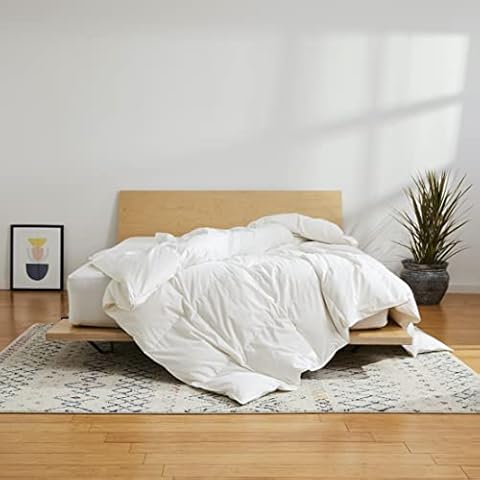 Brooklinen All Season Luxury Down Comforter, 100% Natural Canadian Duck Down Duvet Insert - 700 Fill Power, 100% Cotton Sateen Shell, Baffle Box, Full/Queen Size Comforter | Best Comforter Cover