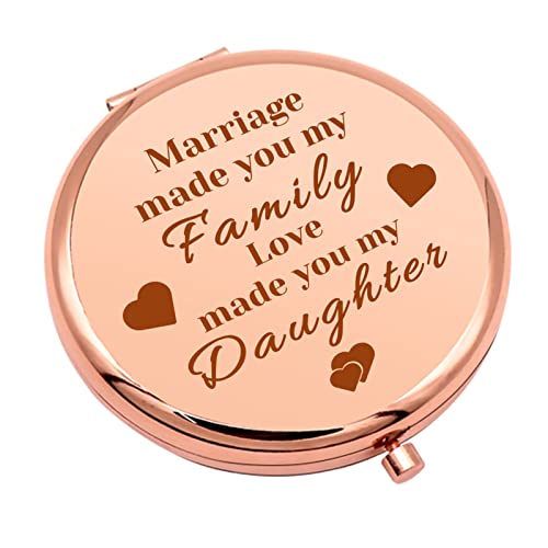 Daughter In Law Gift From Mom Compact Makeup Mirror Birthday Gift For Daughter In Law Bride To Be Gift Bridal Shower Gift For Women Folding Makeup Mirror Mothers Day Engagement Gifts #TOP26