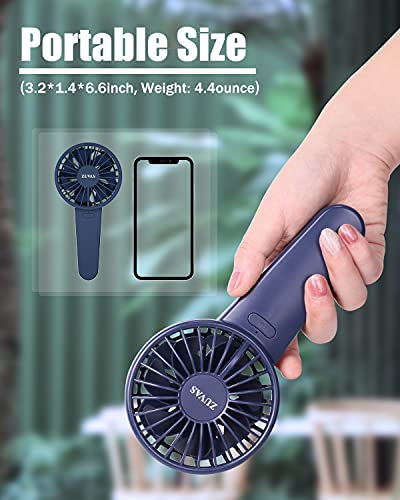 Zuvas Handheld Fan Mini Portable Fan 4 Speeds Personal Fan 2600mAh Battery Operated Fan Rechargeable Dual Blades Strong Wind USB Fan Powerful for Outdoor Travel Vacation Home Hot Flash Woman Man
