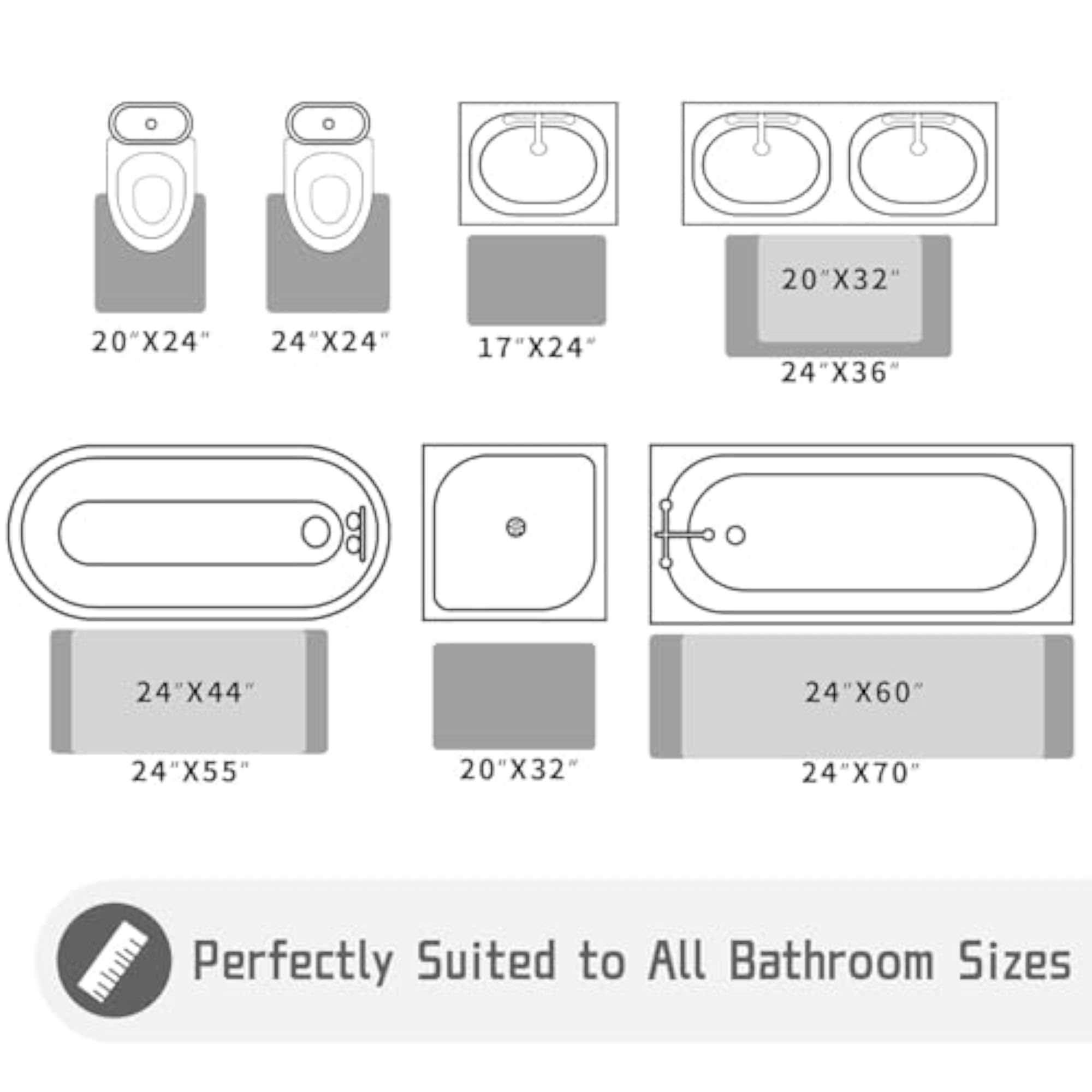 Washable Plush Shaggy Bath Carpet for Bathroom