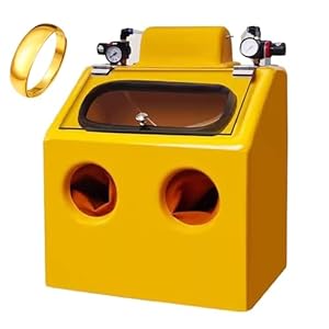 Draagbare zandstraalkast met voetschakelaar, dubbele luchtdrukklep voor efficiënt tafelblad, zandstralen, bediening en verlichting met 2 handen