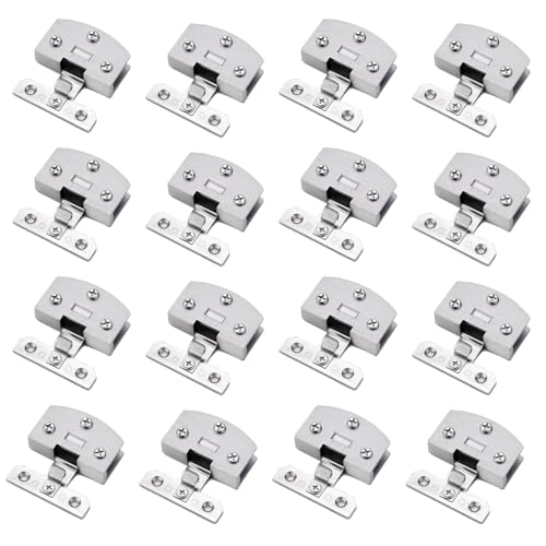 TOOSOAR Charnière de Porte en Verre, 16 Pièces Charniere Porte Verre de 3-7 MM d'Épaisseur (Argent)