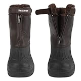 Knixmax Outdoor Winterstiefel Herren Warm Gefütterte Schneestiefel Winterschuhe mit wasserdichtem Obermaterial und rutschfesten Sohlen Geeignet für die Schneesaison im Winter Braun EU43