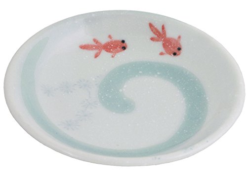 4 Pieces Of Japanese 4" Diameter Porcelain Kingyo Goldfish Sushi Soy Sauce Wasabi Dishes #TOP21