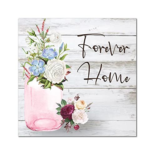 Plaque en bois rose printanière pour une décoration murale vintage de salon chic
