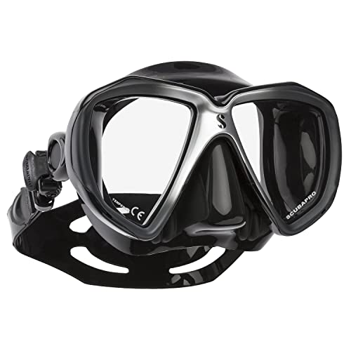 SCUBAPRO Spectra Scuba Mask with Ultra Clear Dual Lens and EZ Equalize Nose Pocket for Diving, Black/Silver by SCUBAPRO - Image 2
