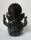 Eurofusioni Czarny bożek Ganesh, szczęśliwy amulet figurka talizmana - Ganesha, bóg hinduskiego słonia, usuwacz przeszkód i Pan Sukcesa. Mały ręcznie malowany posąg z żywicy - H 8 cm