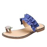 Damen Pantoletten Korfu Sandalen Damen Sommer Flip Flops Flach Zehentrenner Damen Sandalen Frauen Bohemian Damen Zehentrenner Leder Sommer Sandalen mit Keilabsatz Freizeit Beach Flip Flops#2