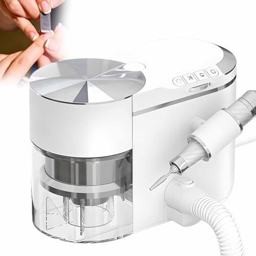 Kit D'aspirateur Pour Perceuse À Ongles Électrique, Perceuse À Ongles Professionnelle 30 000 Tr/min Et Collecteur De Poussière Avec 4 Boutons De Réglage Facile, Collecte De Poussière Silencieuse