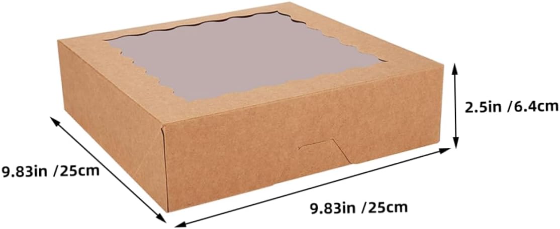 10pcs Cake Boxes Window Baked Goods Packaging for Pies Cookies Donuts Cake Carrier Board Treat Boxes Window