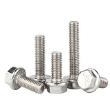 10 Sztuk M6 304 Zewnętrzne Śruby Kołnierzowe Ząbkowane Ze Stali Nierdzewnej, 10-50mm Śruby Z Łbem Sześciokątnym Z Podkładką(55mm)