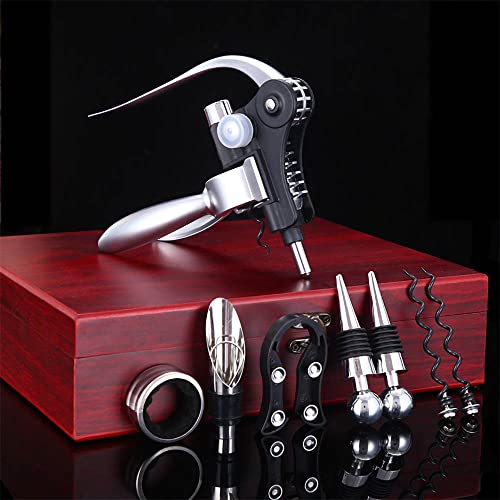 Wine Opener Set, 9 Pieces Deluxe Wine Bottle Opener Kit, All-In-One Wine Opener Gift Set With Wooden Box For Anniversary Christmas Wedding Valentines Day Gifts (Wooden Box) #TOP1