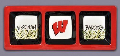 University of Wisconsin 3 Section Divided Serving Ceramic Dish