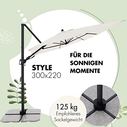 Rechteckiger Ampelschirm Doppler Derby Style für Garten und Terrasse