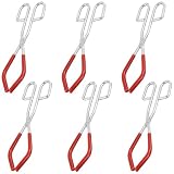 SHEUTSAN 6 Pack Beaker Tongs, 10.2 Inches Chrome Plated Steel with Red Rubber Coated Ends, Flask Pliers...