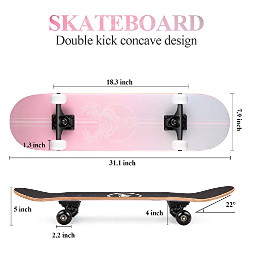 HOSWTLY Skateboard completo da 31 x 8 pollici