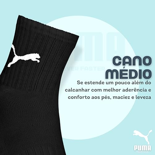 Kit 6 MEIA ESPORTIVA MASCULINA CANO MEDIO - PUMA | KIT - C | 39-43