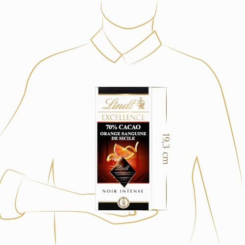 Tablette Chocolat Noir Lindt Excellence 70% Orange Sanguine – 100g - vue 9