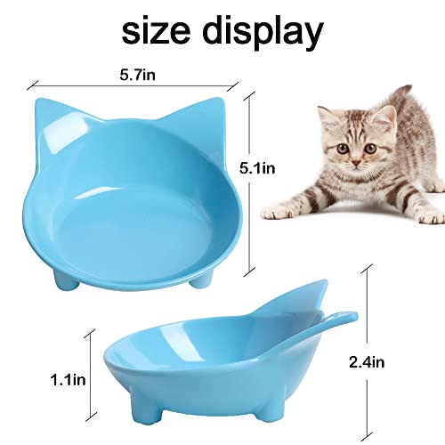 Cat Bowls Non Slip Cat Food Bowls Shallow Cat Food Dish Pet Bowls To Stress Relief Of Whisker Fatigue & Prevent Vomiting Cat Feeding Bowls Wide Dog Bowls For Cats Puppy Rabbit Small Animals #TOP1