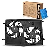 PHILTOP 621930 Radiator Cooling Fan Assembly, Compatible with 2008-2017 Traverse, Enclave, Acadia Limited, 2007-2016 Acadia, Outlook, Replace # 23412299, 23434158, 621930, 20972760, 25927026