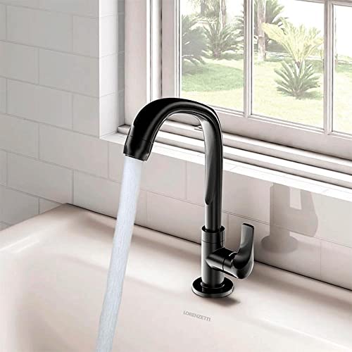 Torneira Banheiro Mesa Lorenzetti Fitt Abs Preta 1/4 Volta