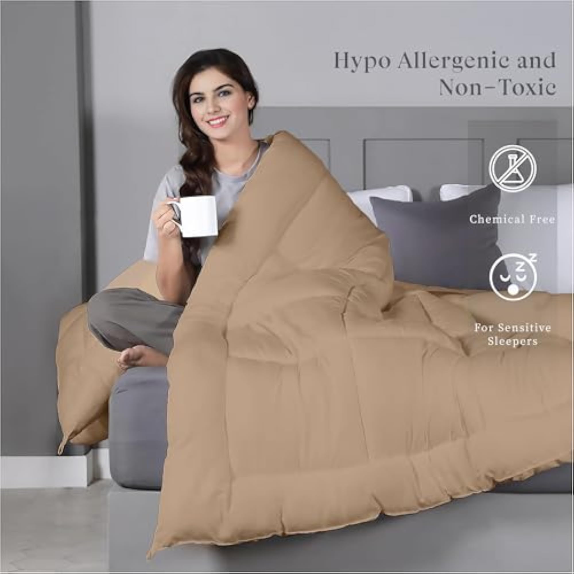 Plush Reversible Microfiber Comforter, Single Bed