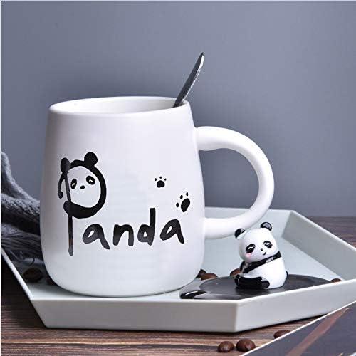 BigNoseDeer Panda Mug Cute Ceramic Coffee Mug with 3D Panda Lid and Spoon, Cute Cups Novelty Coffee Tea Milk Christmas Mug for Women Girls Boys