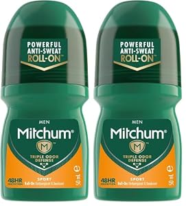 Mitchum Sport Anti-Perspirant Roll-On Deodorant for Men 50 ml (Pack of 2)