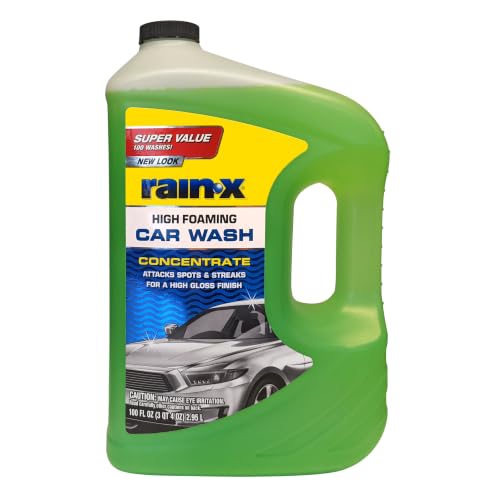 Image of Rain-X 620191 Car Wash - 100 fl oz. High-Foaming, Concentrated Formula for Greater Cleaning Action, Safely Lifting Dirt, Grime and Residues for an Exceptional Clean