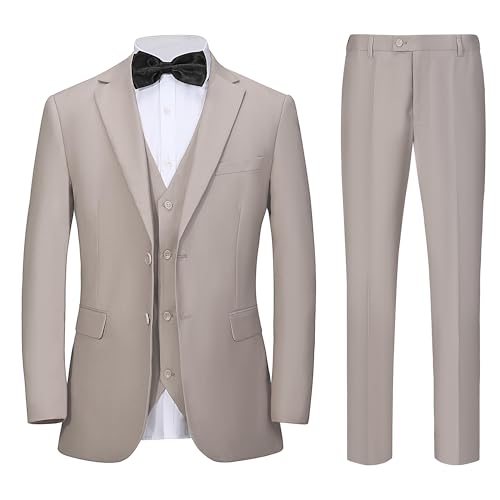 Plus Size Suits for Men Notch Collar Tuxedo Blazer Vest Pants Solid Prom Business Party Event Banquet Performance2