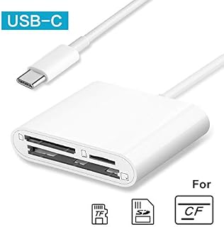 GOLDFOX USB-C SD Card Reader, 3-in-1 SD TF/Micro SD CF Card Reader, USB