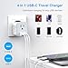 European Travel Plug Adapter Foldable International Power Plug Adapter with USB-C, Type C/L 2 in 1 Plug Adaptor for US to Most of Europe EU Spain Italy France Germany