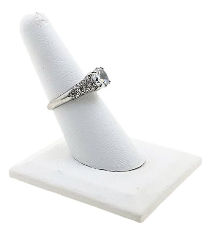 N'ice Packaging 5-Pack White Leatherette, Single Finger (2"X2"X2.25"H) Showcase Finger Ring Display Finger Multi-Ring Jewelry Stand #TOP6