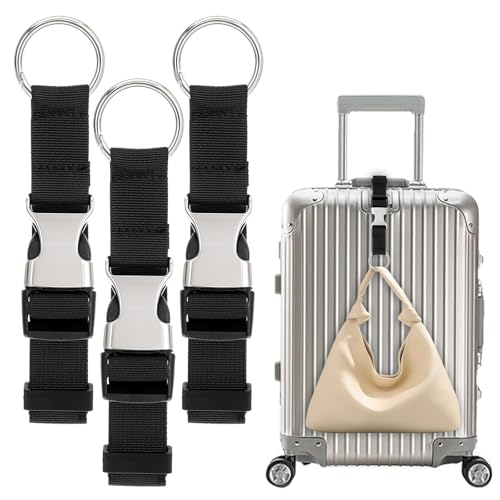 Image of 3 Pcs Heavy Duty Luggage Straps - Adjustable Suitcase Belts with Jacket Gripper - Travelkin Accessories for Secure Travel Add-A-Bag Valises Strap