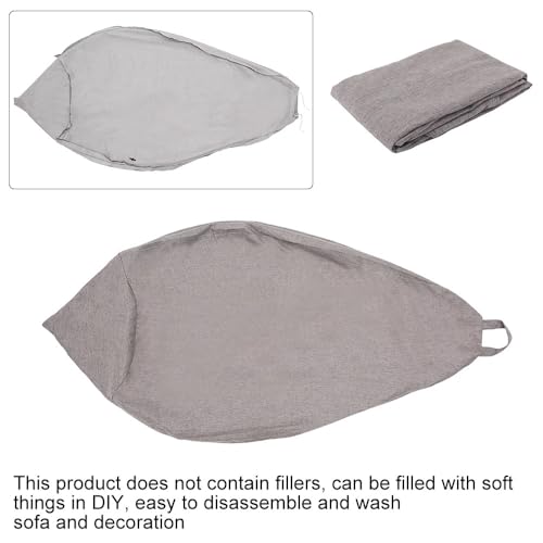 Funda de puf lavable negra de 100x120 cm para sofá perezoso de exterior e interior 7