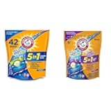 Bundle of Arm & Hammer OxiClean 5-in-1 Laundry Detergent Power Paks, 42 Count + OxiClean With Odor Blasters Laundry Detergent 5-in-1 Power Paks, 42CT