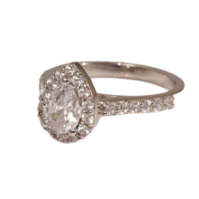 Demi-alliance argent 925 avec pierre CZ transparente scintillante LK_DHR_0777