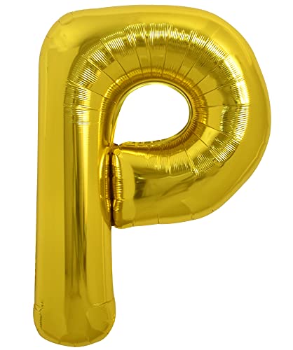Image of TONIFUL 40 Inch Large Gold Letter P Balloons Helium Balloons,Foil Mylar Big Balloons for 2026 New Year Eve Graduation Wedding Baby Shower Birthday Party Anniversary Supplies Decorations