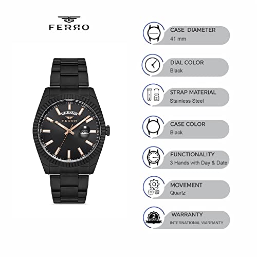 Ferro Analog Men's Watch (Dial Colored Strap) - Image 4