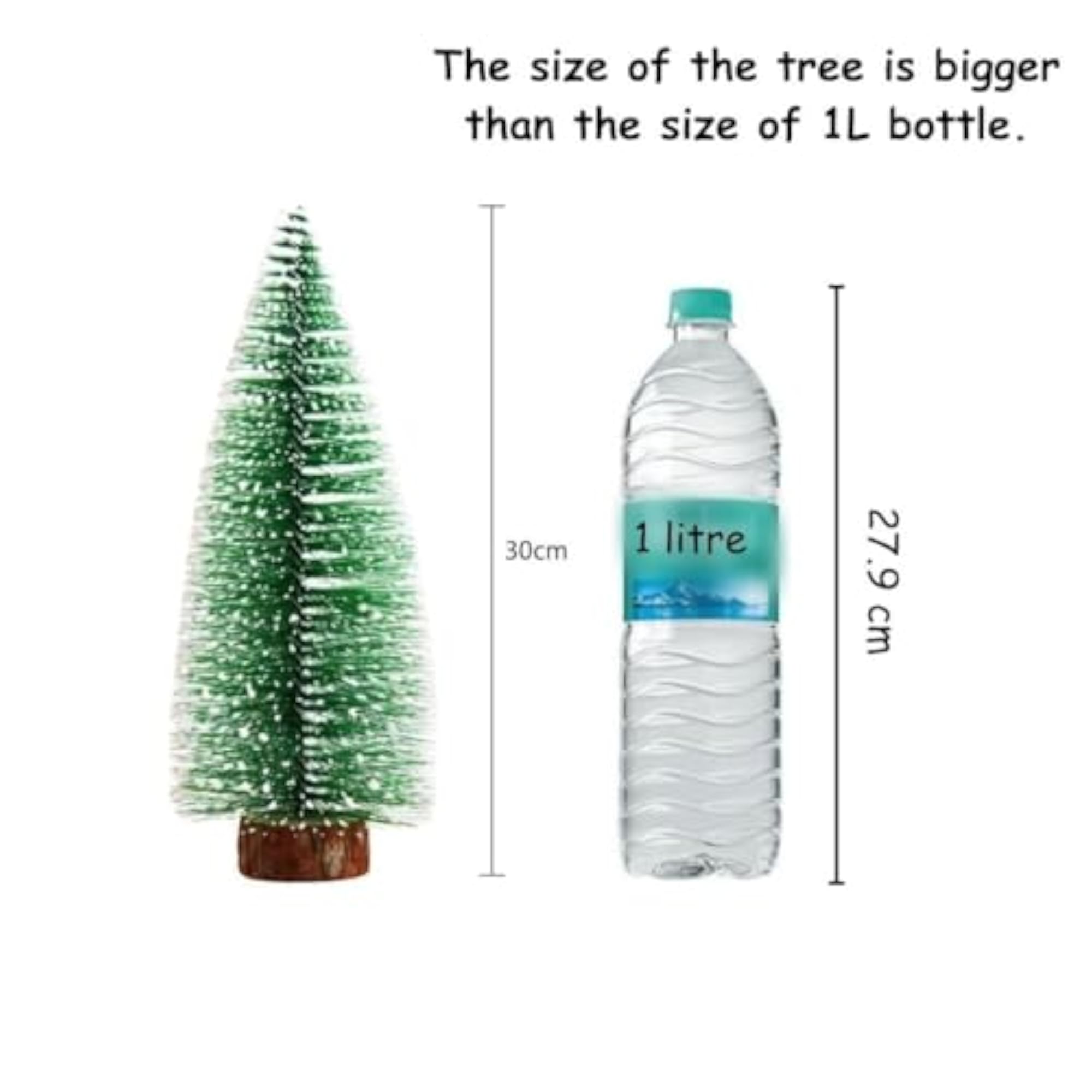 9 Pcs Mini Christmas Tree Set, Snow-Flocked Pine Trees