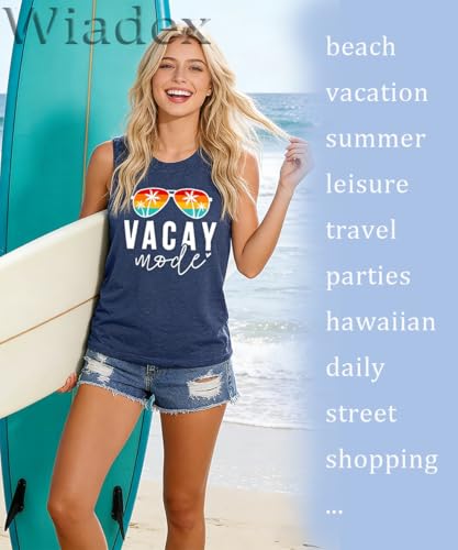 Image of Vacay Mode T Shirts for Women Summer Beach Hawaii Vacation Short Sleeve Tops Holiday Cruise Getaway T Shirts