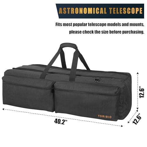 TORIBIO Large Telescope Case Bag, 40.2" Padded Storage Bags and Telescope Carrying Case for Telescope, Telescope Travel Bag Handbag with Pockets & Buckled Straps to Easily Secure Optical Tube & Tripod by TORIBIO - Image 2