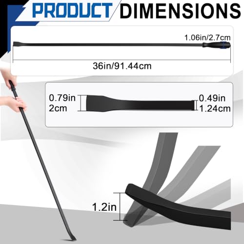 Image of 36 Inch Non-metal Striking Cap Pry Bar Long Heavy Duty Pry Bar with Mechanic's Handle for Positioning Aligning Prying Iron Worker Tools (Black)
