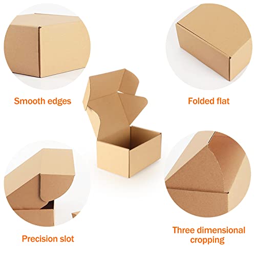 Pharege 6X4X3 Inch Shipping Boxes 50 Pack, Brown Cardboard Gift Boxes With Lids For Wrapping Giving Women Men Presents, Small Corrugated Mailer Boxes For Packaging Mailing Small Business #TOP4