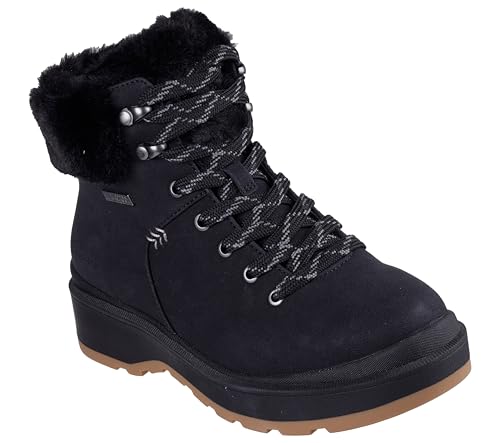 Skechers Women's PARK CITY - Waterproof Boot waterproof fashion hiker, Black/Black, 5 M